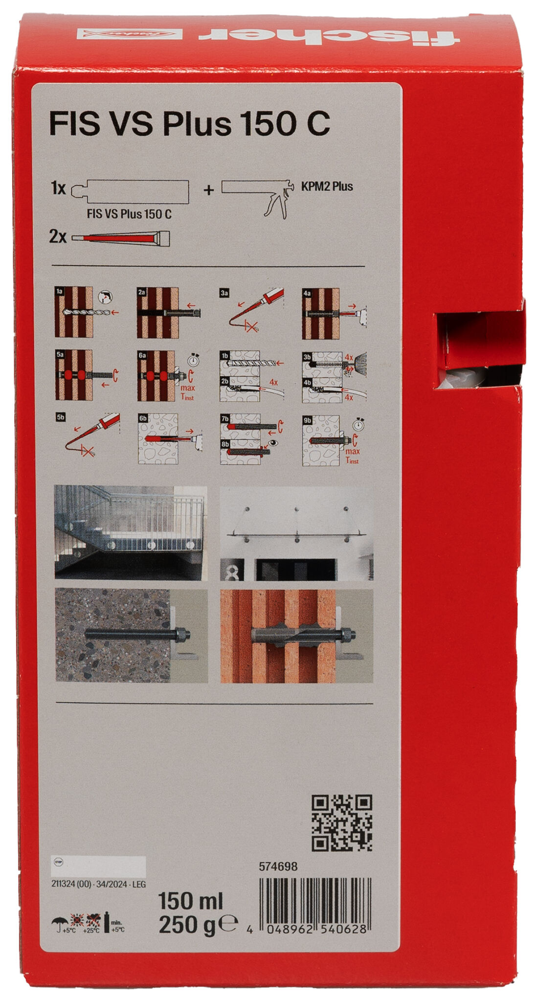 Packaging: "fischer Résine à injection FIS VS Plus 150 C"