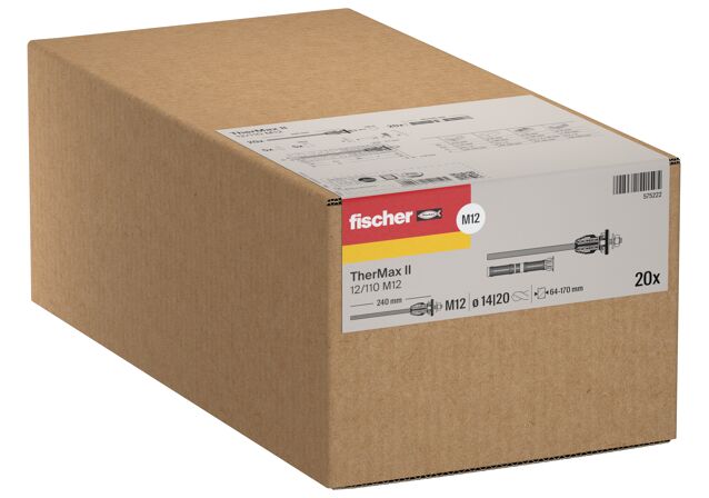 Verpackung: "fischer Abstandsmontagesystem TherMax II 12/110 M12"
