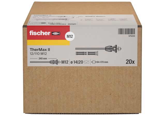 Verpackung: "fischer Abstandsmontagesystem TherMax II 12/110 M12"