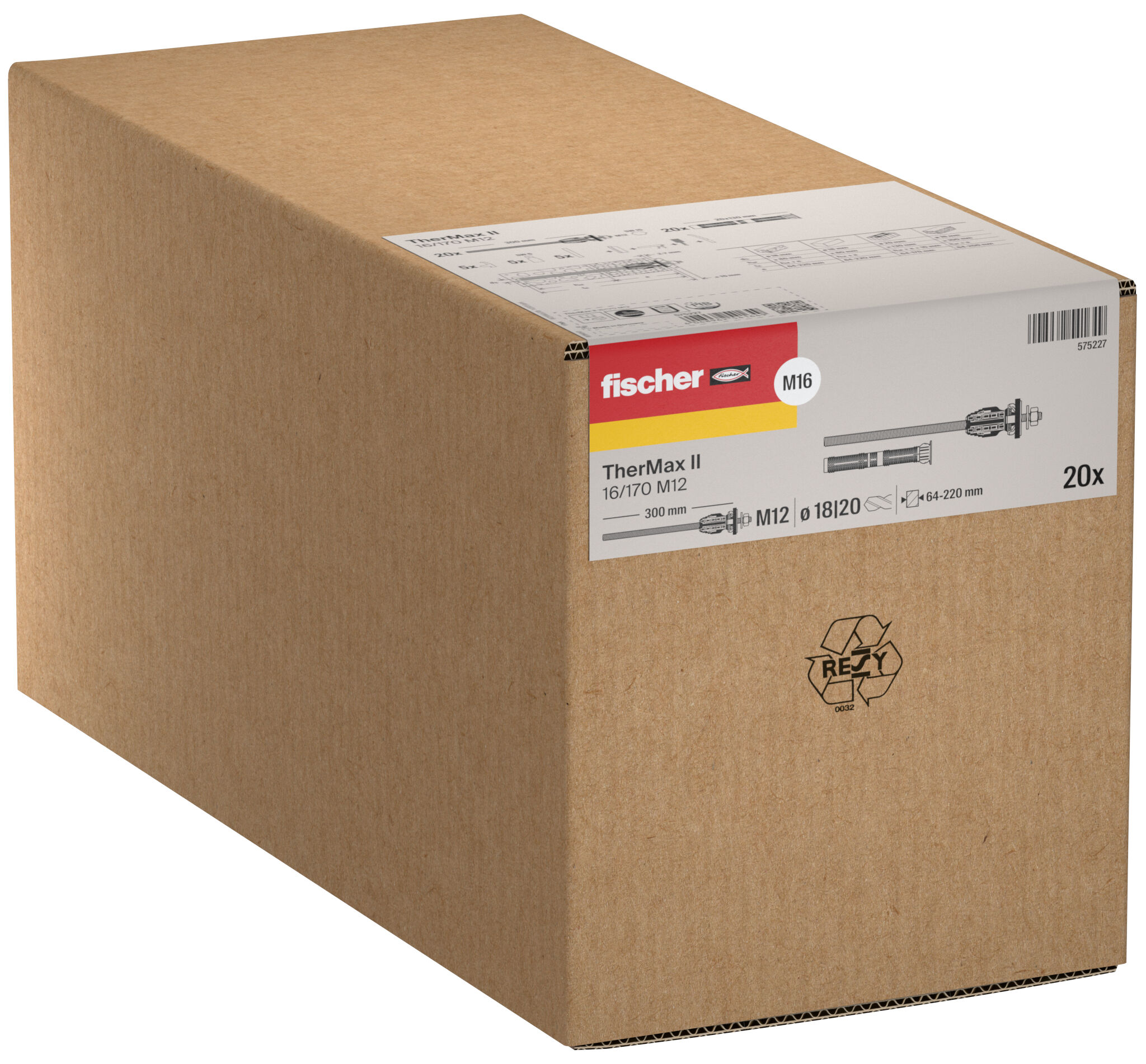 Packaging: "fischer stand-off installation TherMax II 16/170 M12"