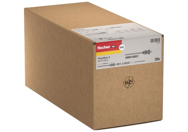 Packaging: "fischer TherMax II 16/170 M12 στήριγμα με θερμοδιακοπή"