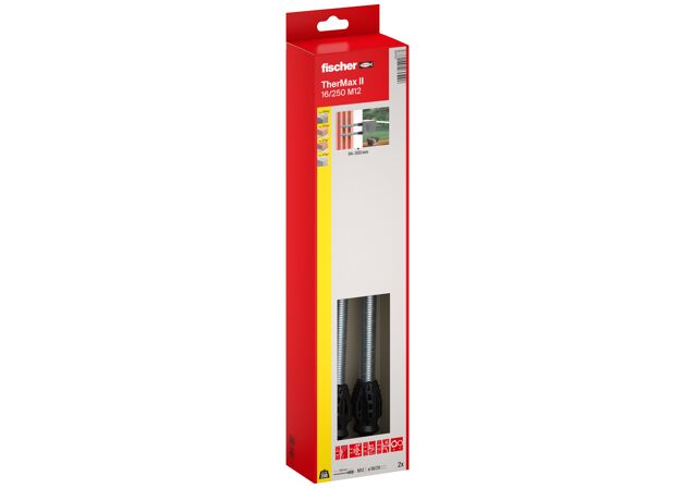 Verpackung: "fischer Abstandsmontagesystem TherMax II 16/250 M12 (2)"