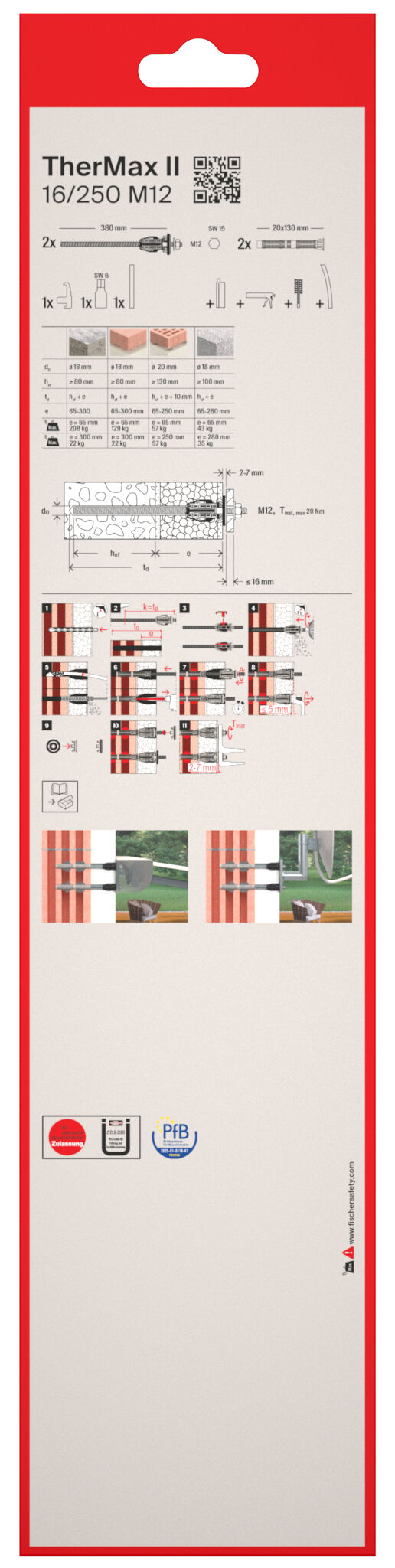 Confezione: "TherMax II 16/250 M12 in blister da 2 pz"