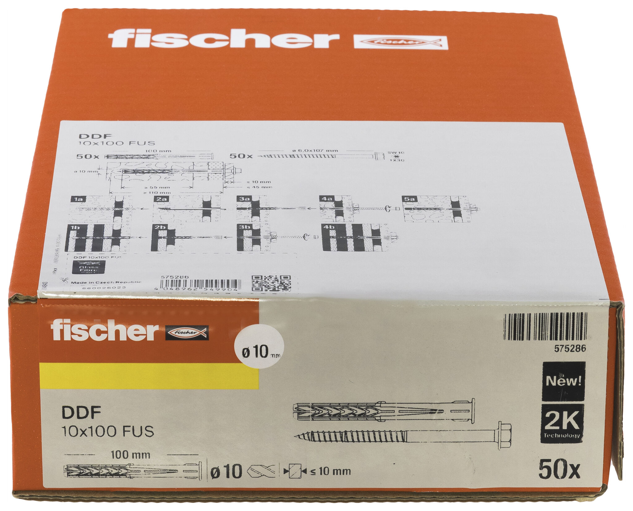 Packaging: "fischer Dot and Dab fixing DDF 10 x 100 FUS"