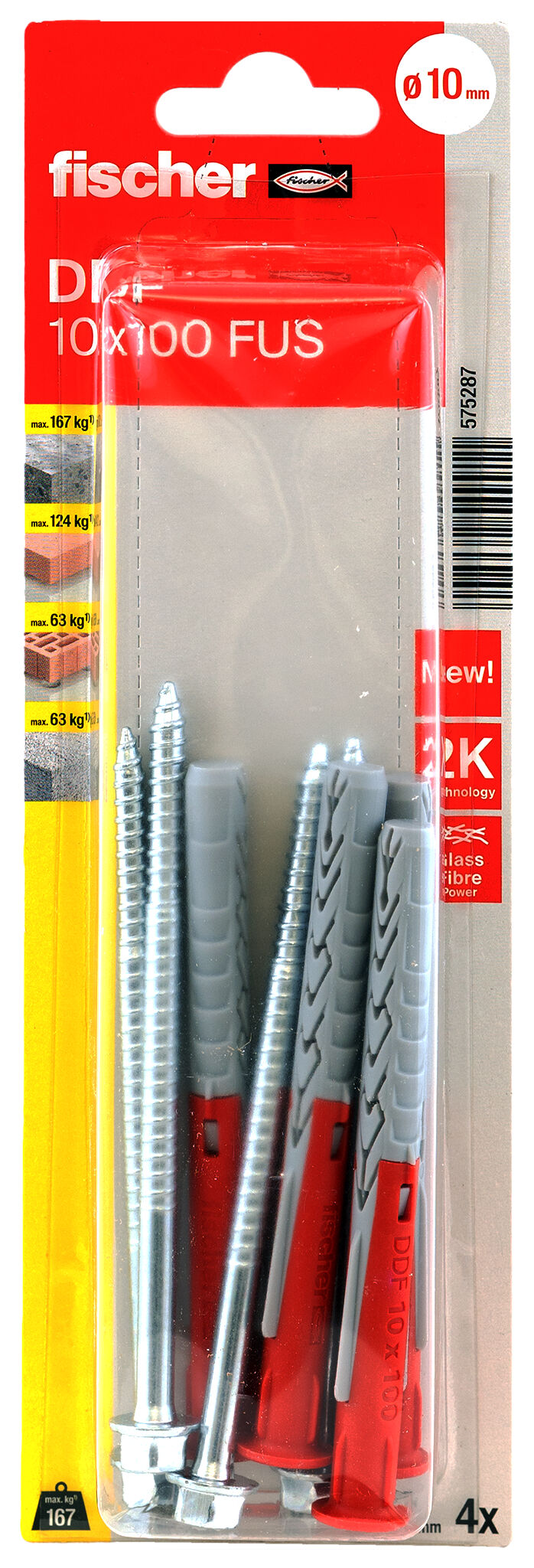 Packaging: "fischer Dot and Dab fixing DDF 10 x 100 FUS K"
