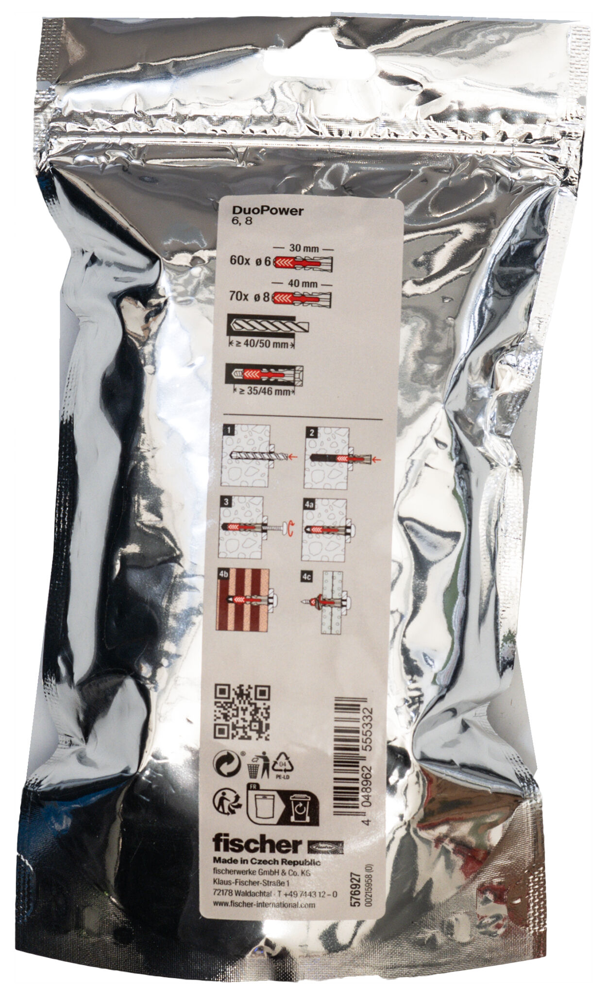 Packaging: "fischer MixBigPack DuoPower 6,8"