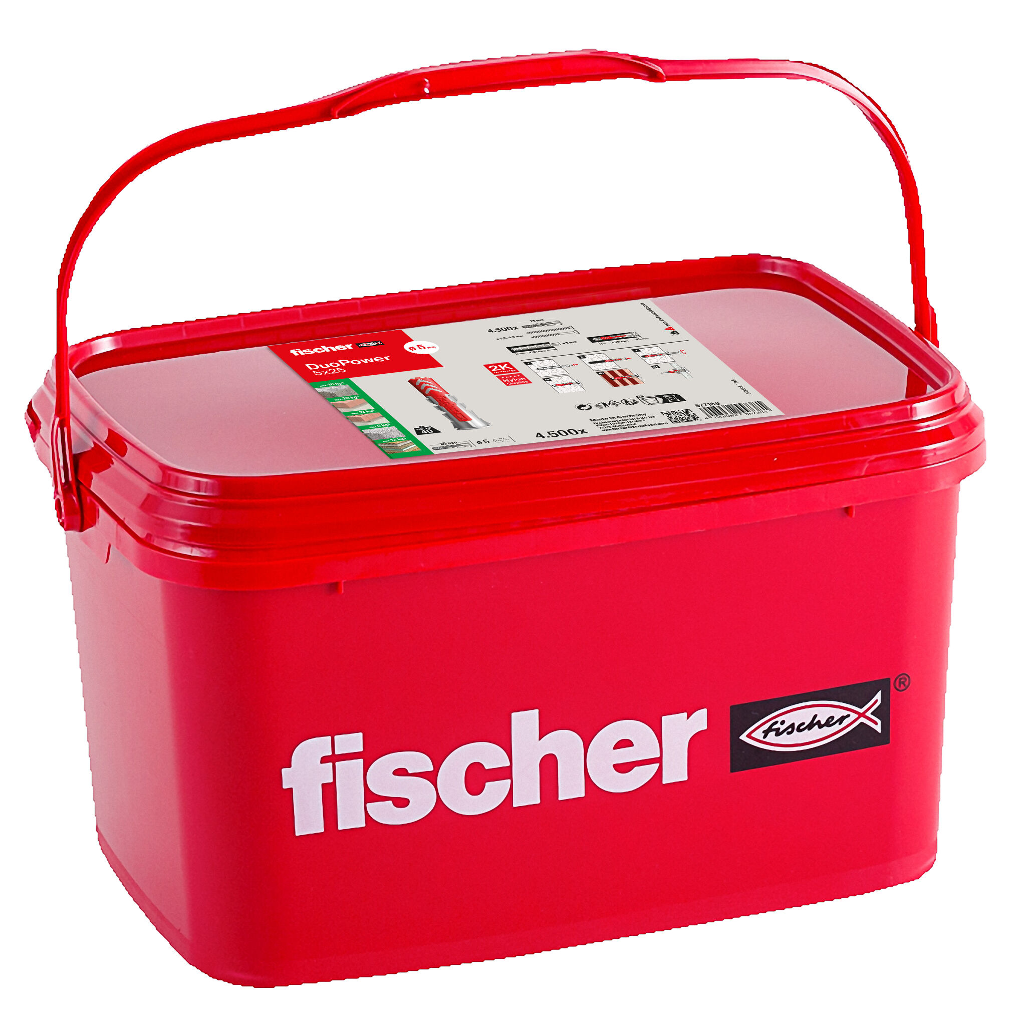 Verpackung: "fischer DuoPower 5x25 Eimer"
