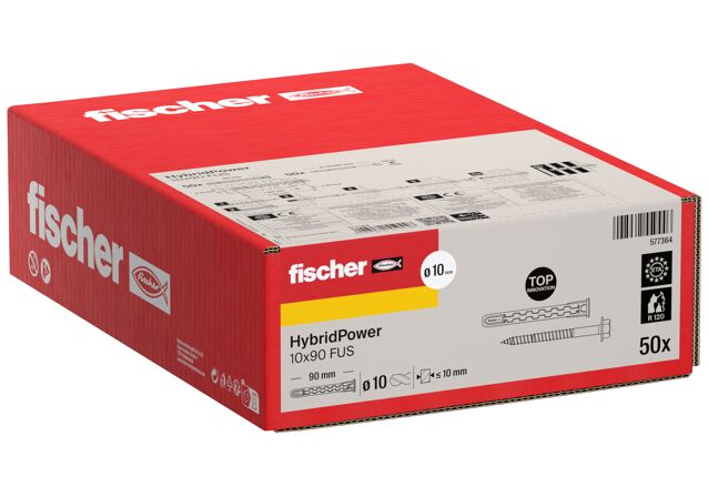 Packaging: "fischer HybridPower 10 x 90 FUS"