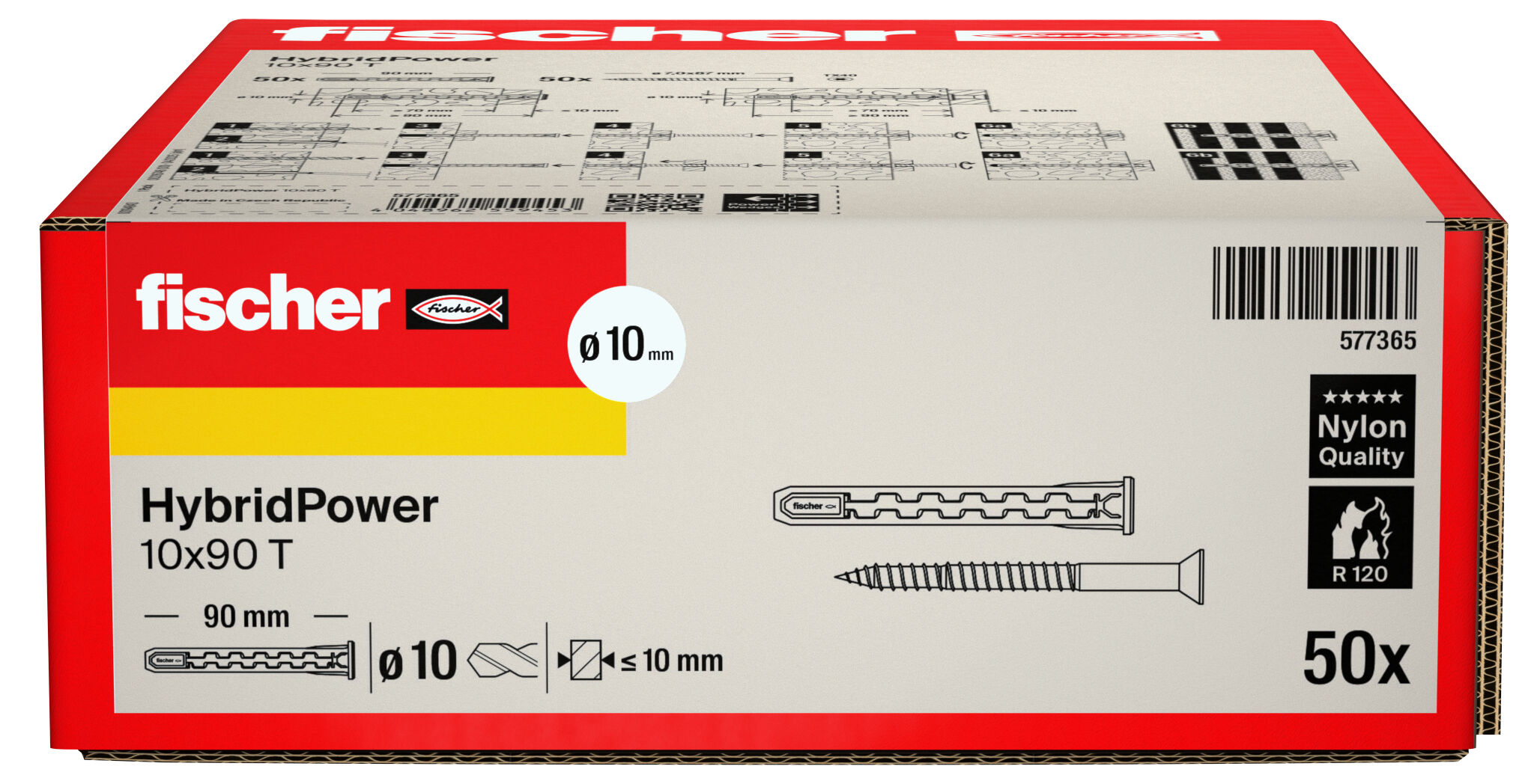 Packaging: "fischer HybridPower 10 x 90 T"