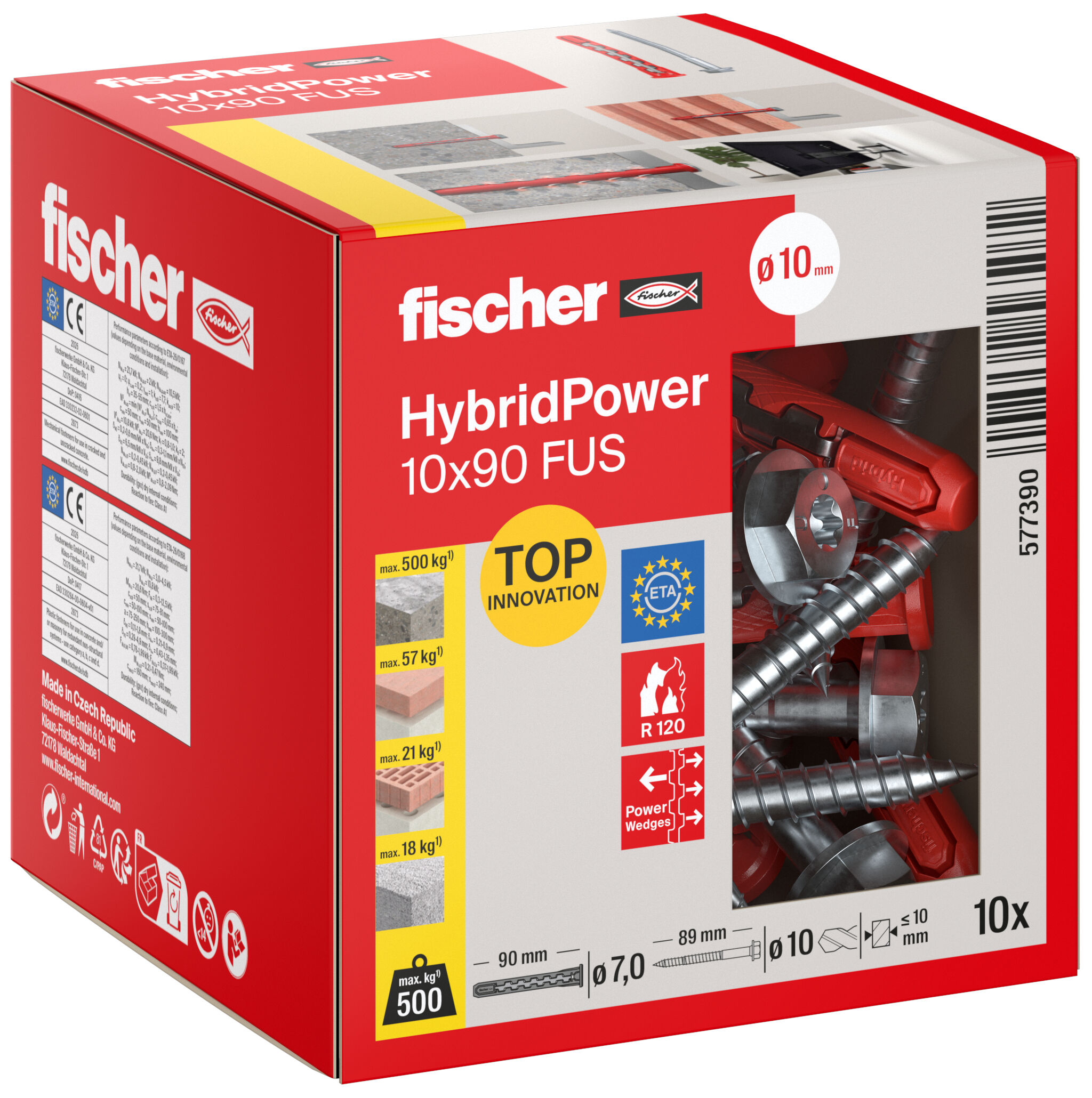 Packaging: "fischer HybridPower 10 x 90 FUS (10)"