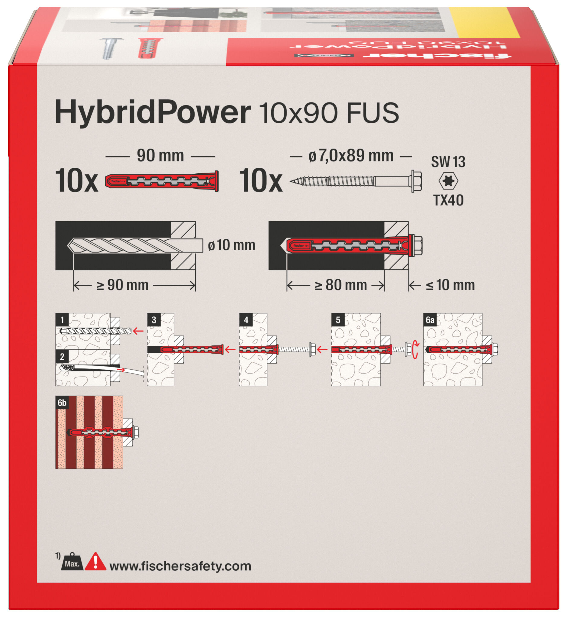 Packaging: "fischer HybridPower 10 x 90 FUS (10)"