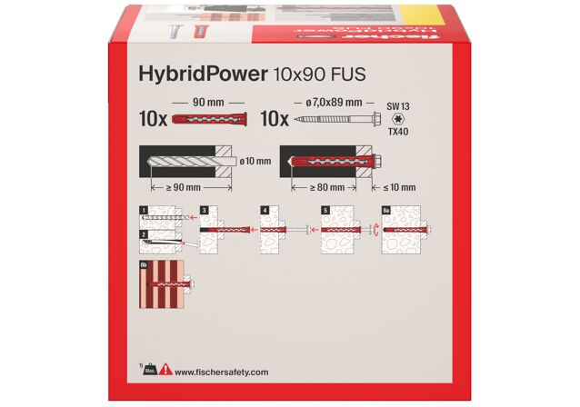 Packaging: "fischer HybridPower 10 x 90 FUS (10)"