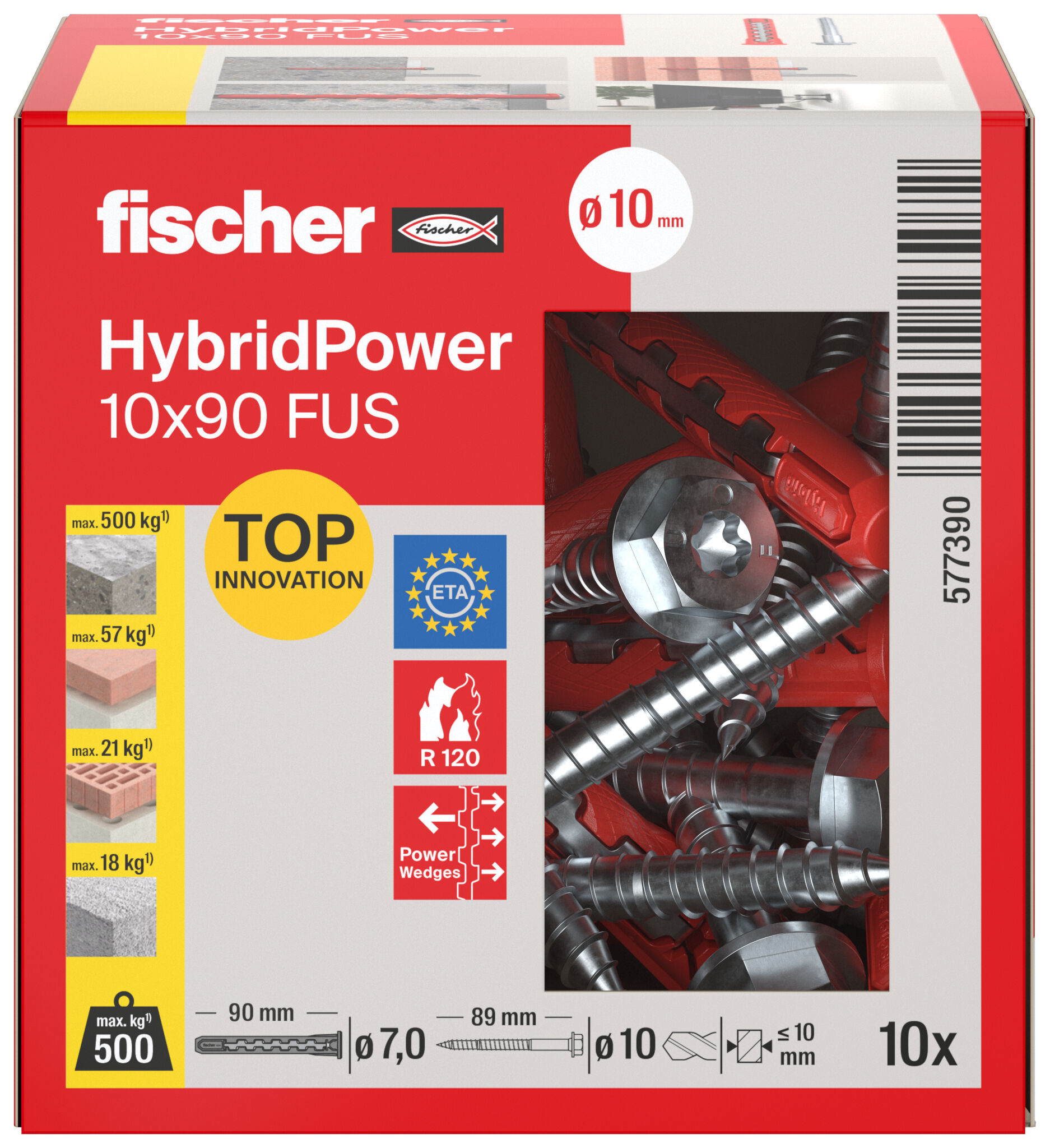 Packaging: "fischer HybridPower 10 x 90 FUS (10)"