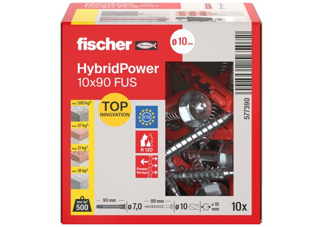 Packaging: "fischer HybridPower 10 x 90 FUS (10)"