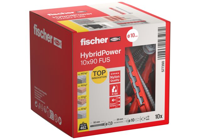 Packaging: "fischer HybridPower 10x90 FUS (10)"