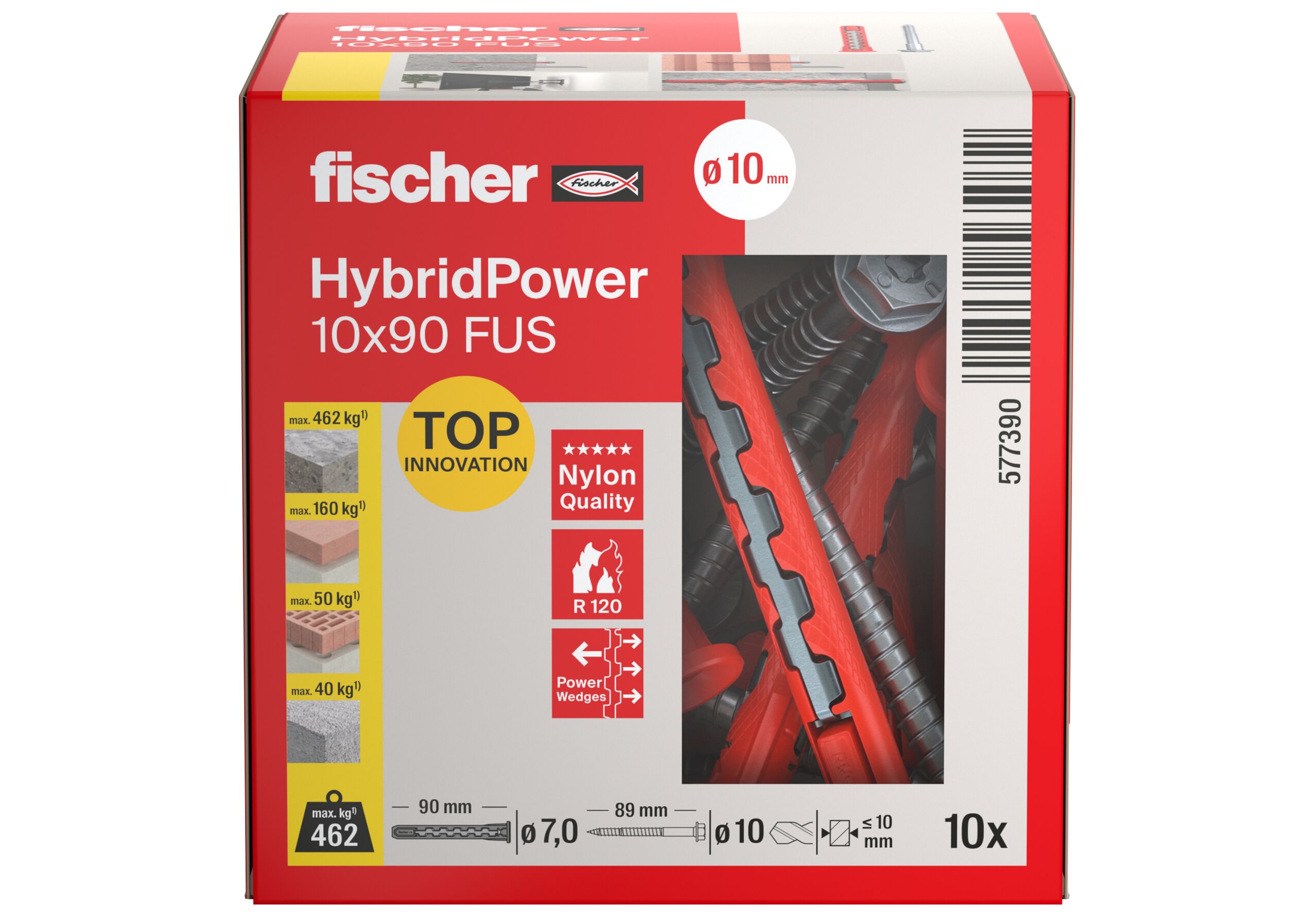 Fischer HybridPower-FUS Dübel (50 Stück) - Rot, Stark & Sicher Für Schwere Lasten