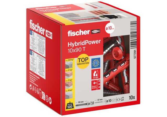 Packaging: "fischer HybridPower 10 x 90 T (10)"