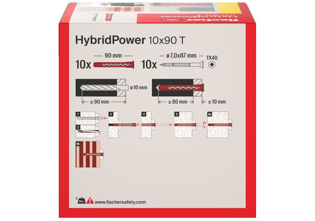 Packaging: "fischer HybridPower 10 x 90 T (10)"