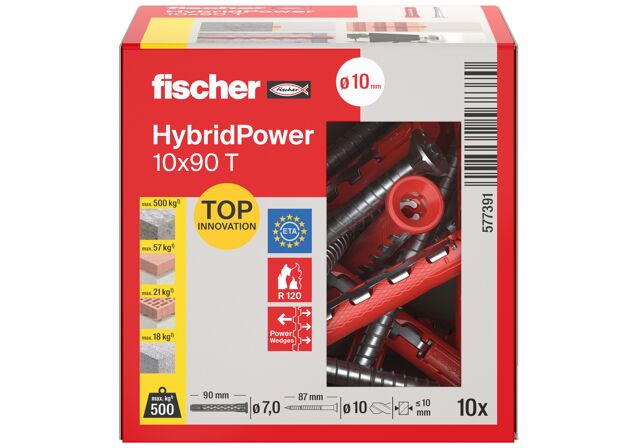 Packaging: "fischer HybridPower 10 x 90 T (10)"