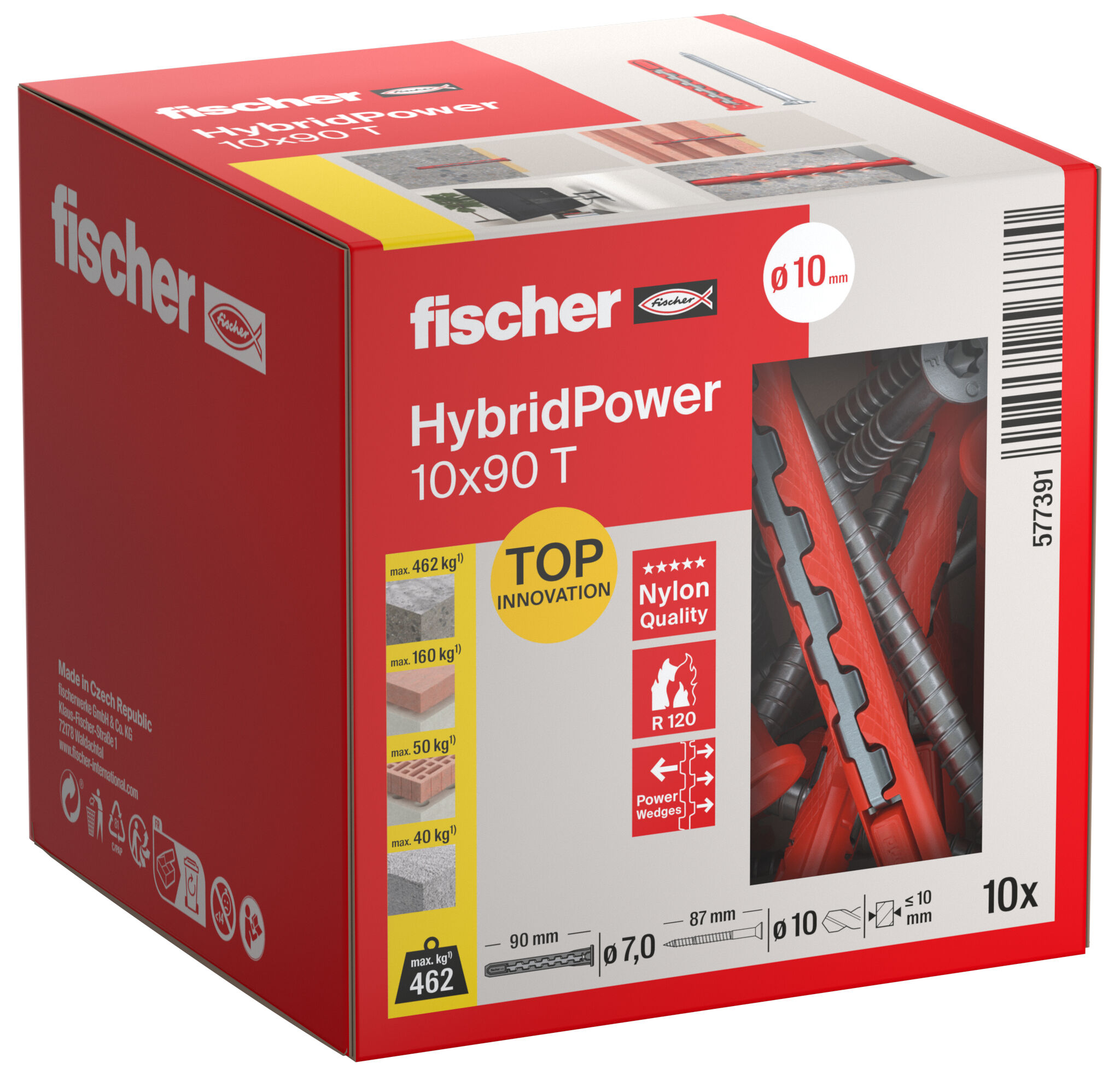 Packaging: "fischer HybridPower 10 x 90 T (10)"