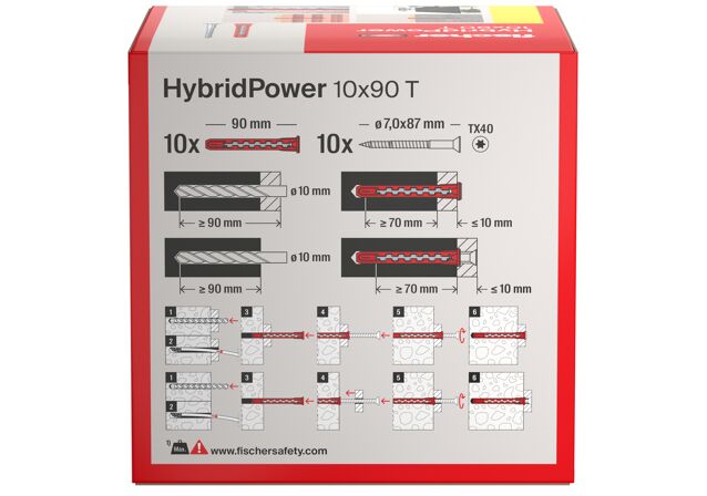 Packaging: "fischer HybridPower 10x90 T (10)"
