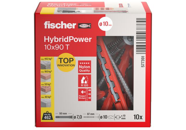 Packaging: "fischer HybridPower 10x90 T (10)"