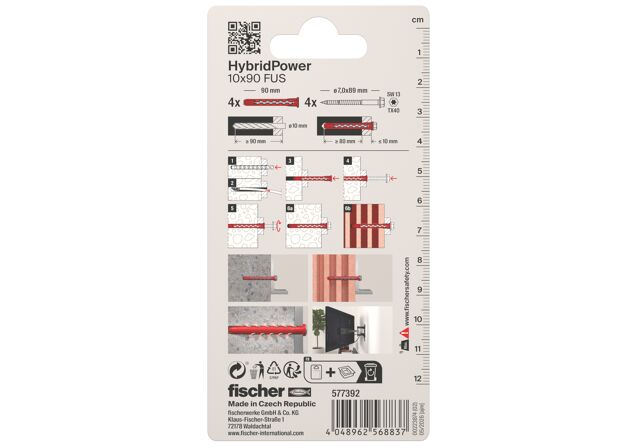 Packaging: "fischer HybridPower 10 x 90 FUS K"