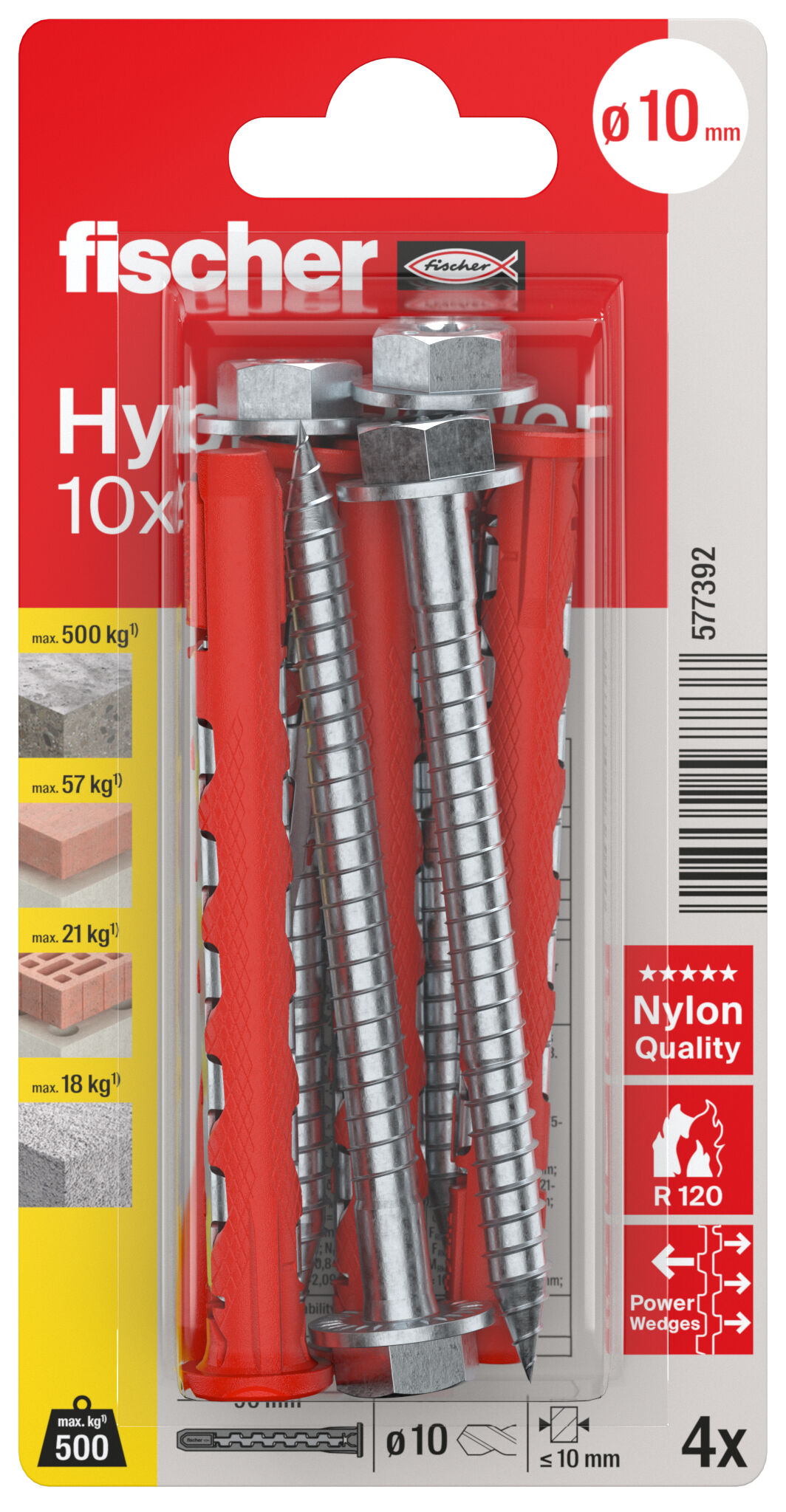 Packaging: "fischer HybridPower 10 x 90 FUS K"