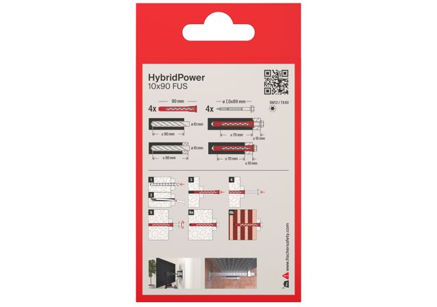 Packaging: "fischer HybridPower 10x90 FUS K"