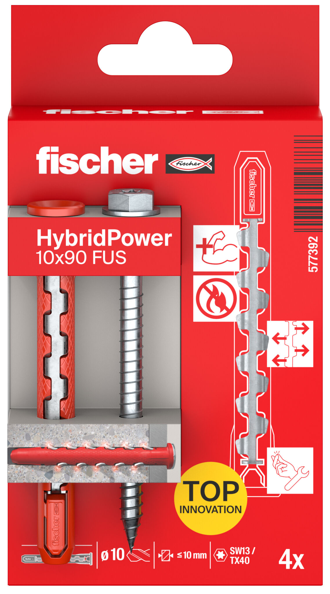 Verpackung: "fischer HybridPower 10 x 90 FUS K"