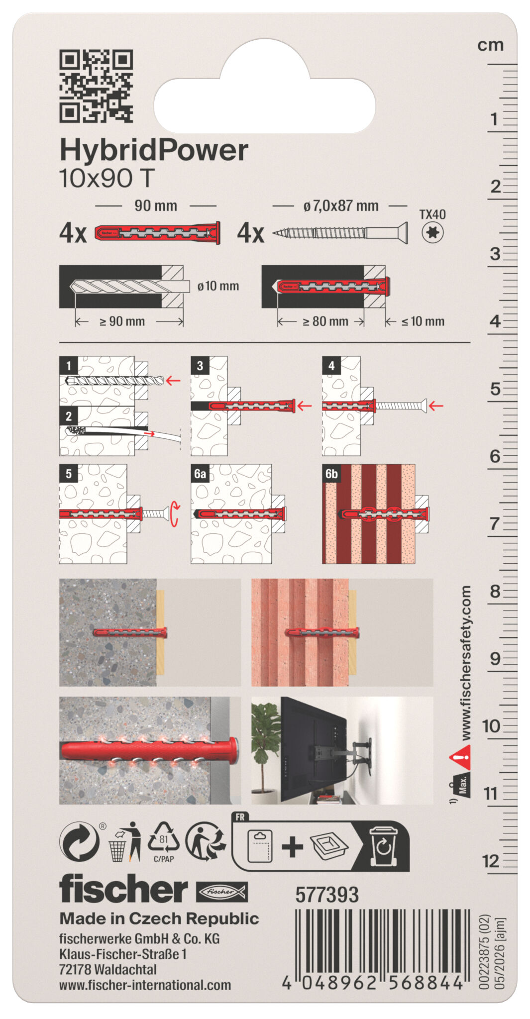 Packaging: "fischer HybridPower 10 x 90 T K"