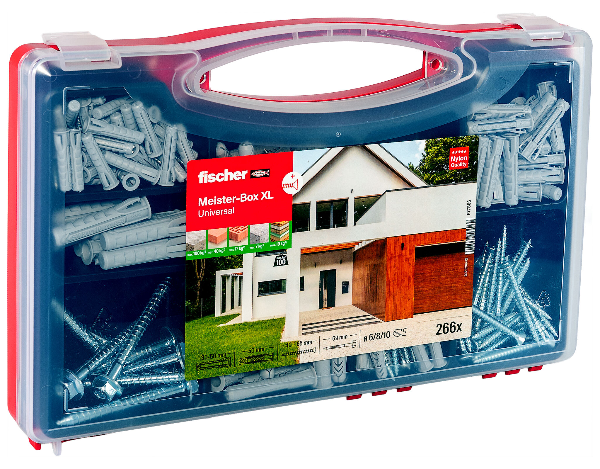Produktbild: "fischer Meister-Box XL Universal + Schrauben (266 Teile)"