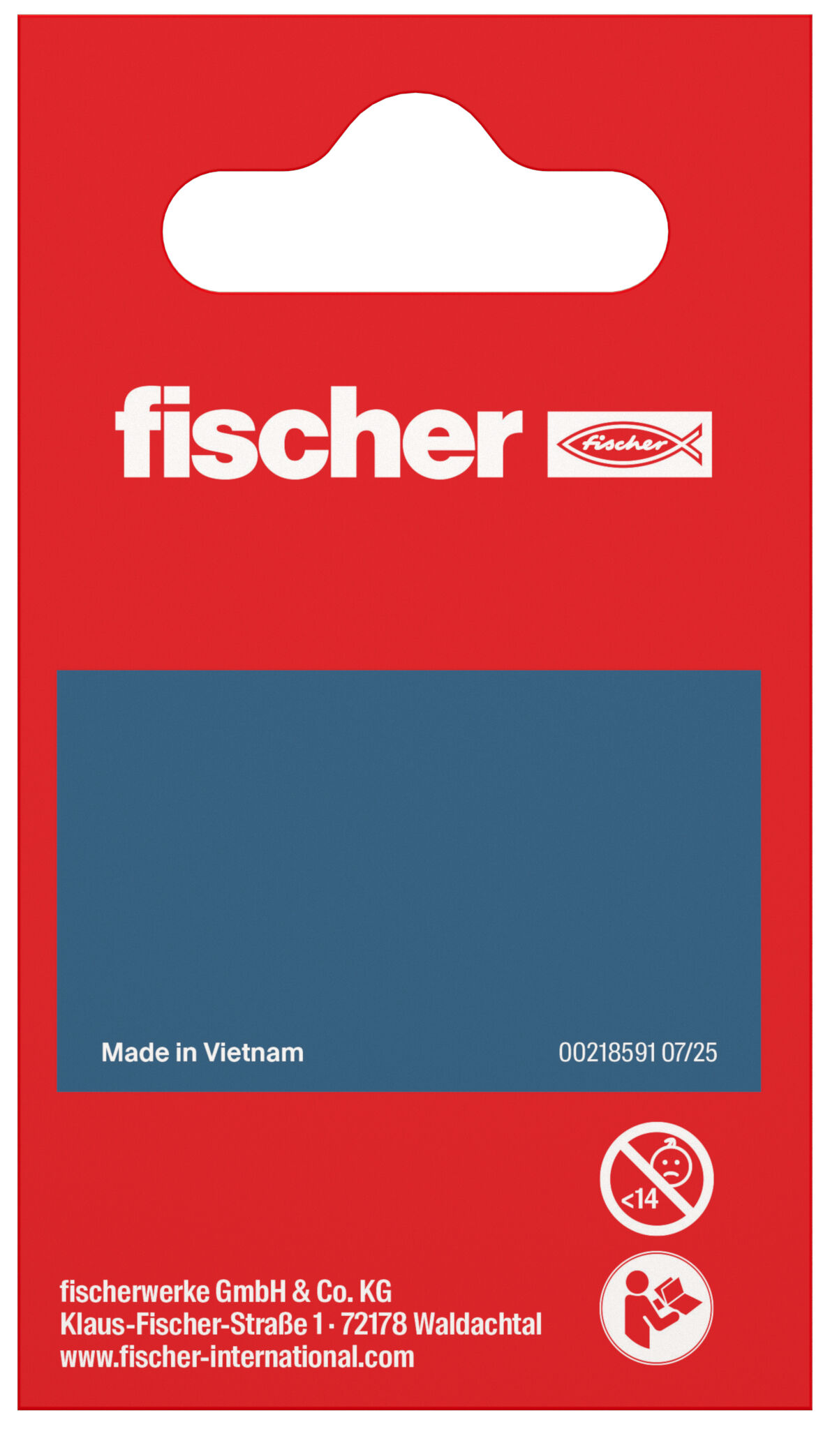 Packaging: "fischer chipboard screw PowerFast FPF II CTP 3.5 x 40 BC 55, countersunk head, TX drive, part thread, blue passivated"