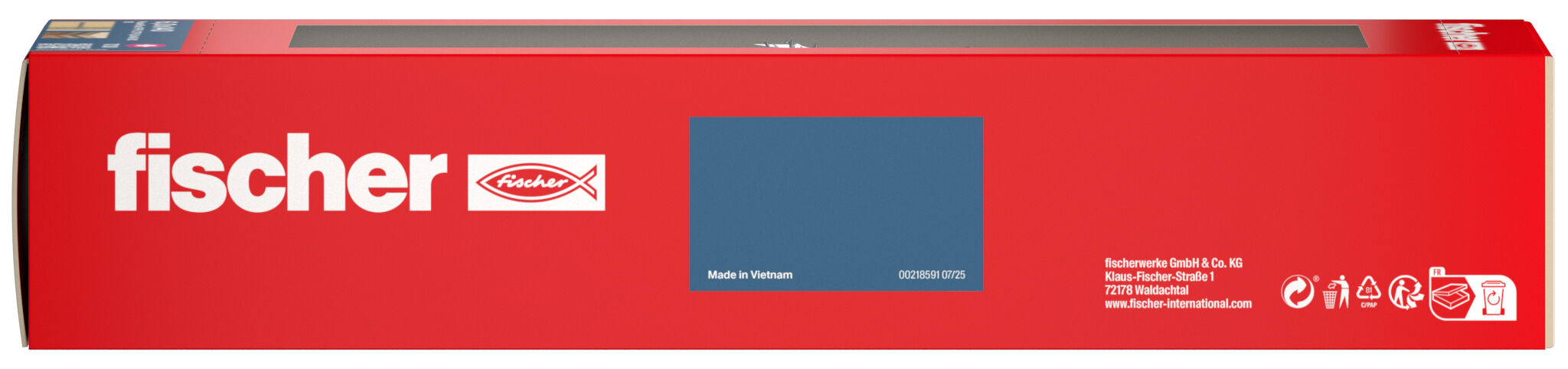 Packaging: "fischer wood construction screw PowerFast FPF II WTP 8.0 x 200 BC 18, flange head, TX drive, part thread, blue zinc plated"