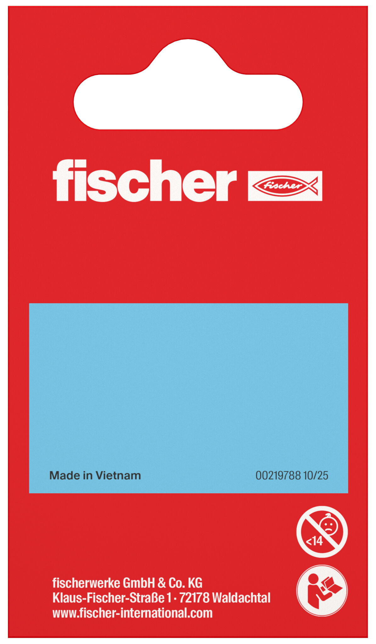 Packaging: "Parafuso para aglomerado fischer PowerFast FPF II CTP 4,0 x 60 BLC 35, cabeça escareada, encaixe TX, rosca parcial, zincado preto"