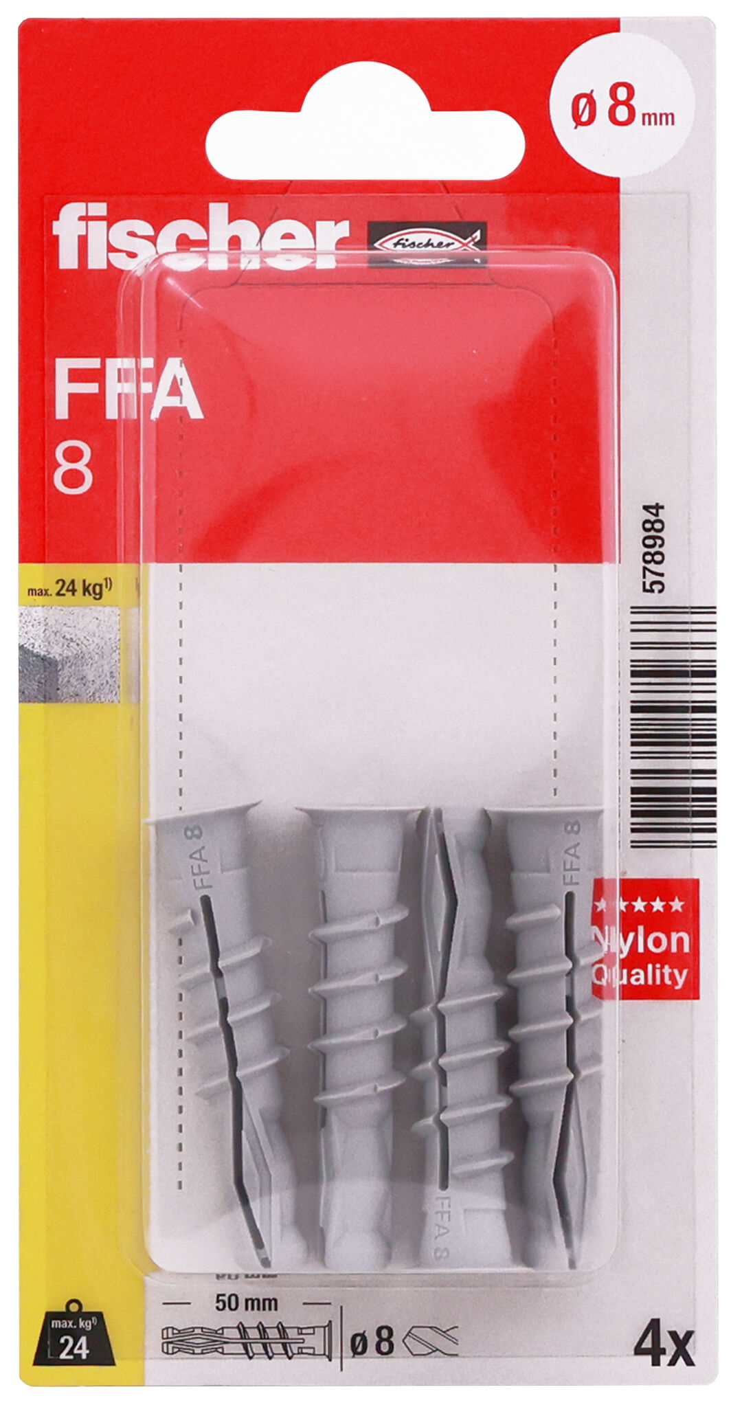 Packaging: "fischer aerated concrete plug FFA 8"