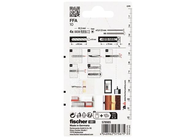 Packaging: "Βύσμα πορομπετόν fischer FFA 10"