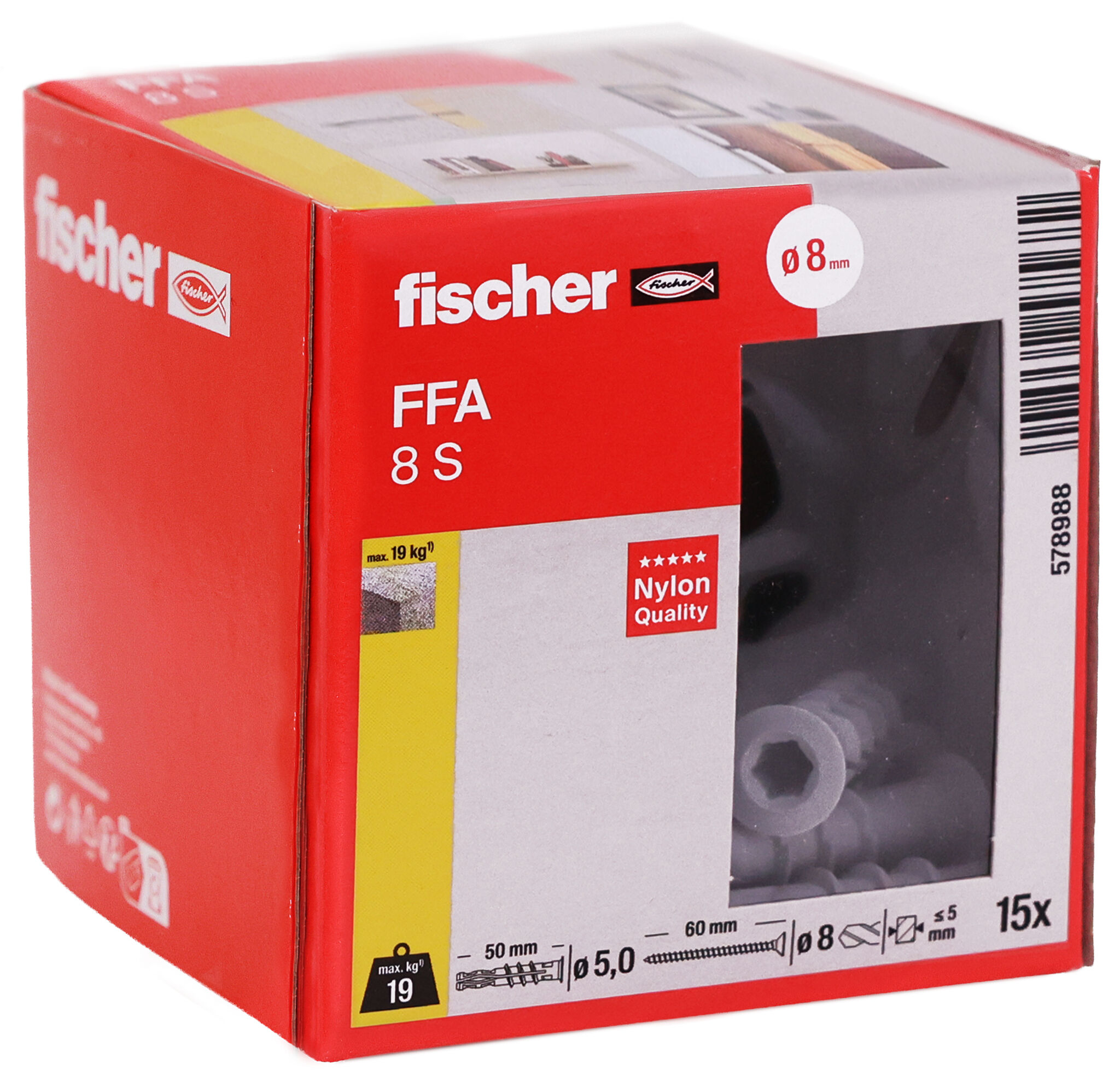 Packaging: "Βύσμα πορομπετόν fischer FFA 8 με βίδα"