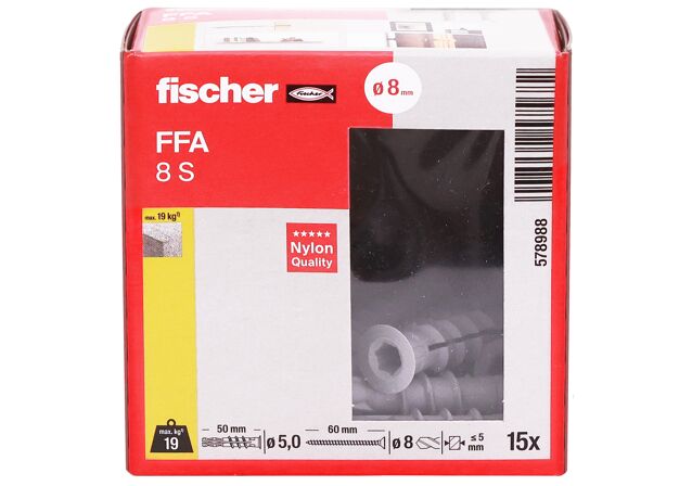 Packaging: "Βύσμα πορομπετόν fischer FFA 8 με βίδα"