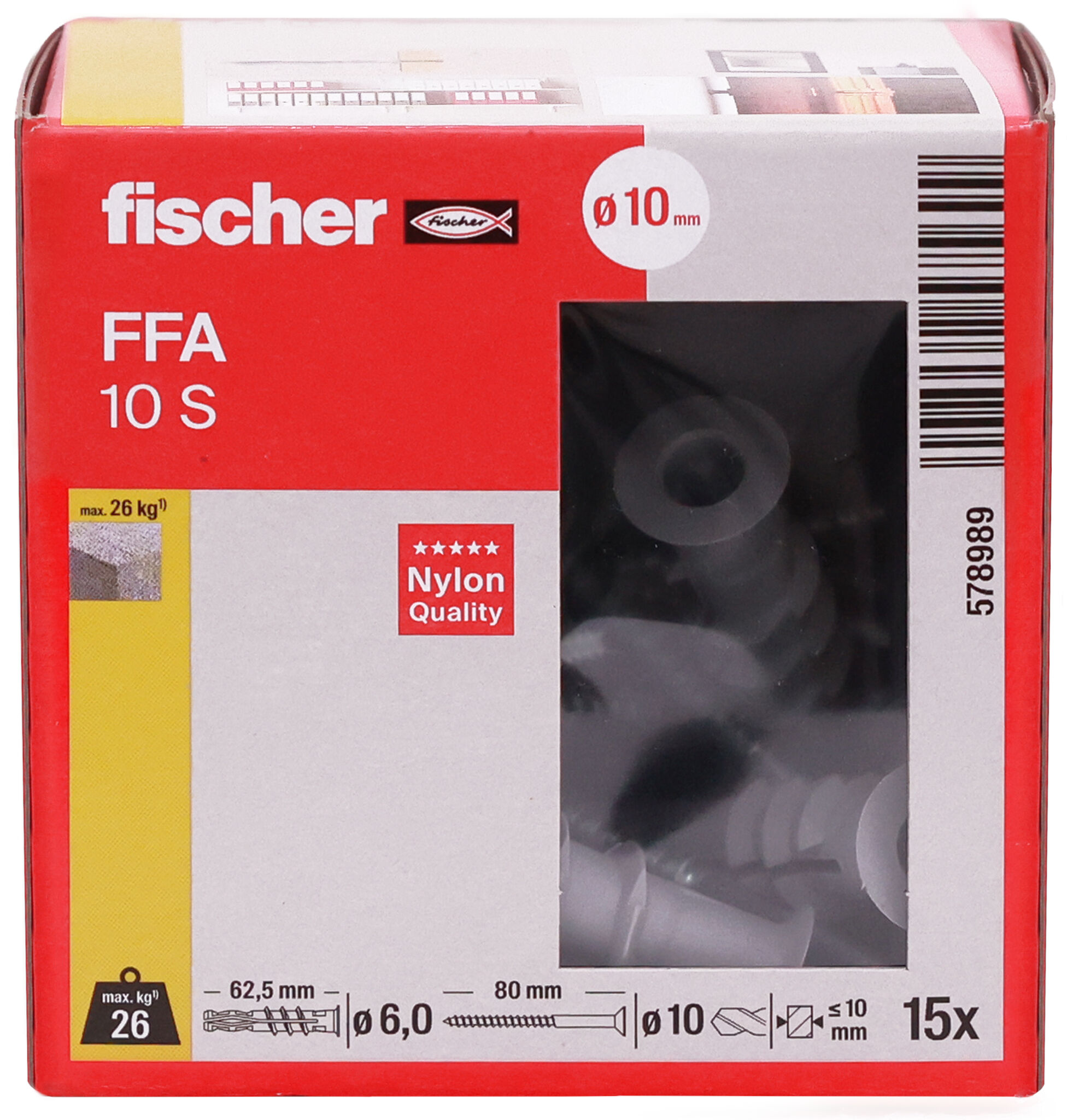 Packaging: "fischer Cheville béton cellulaire FFA 10 S avec vis"
