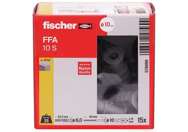 Packaging: "fischer Cheville béton cellulaire FFA 10 S avec vis"