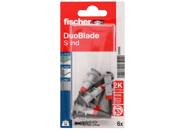 Packaging: "fischer Plasterboard fixing DuoBlade S with black coated screws (Industry Design)"