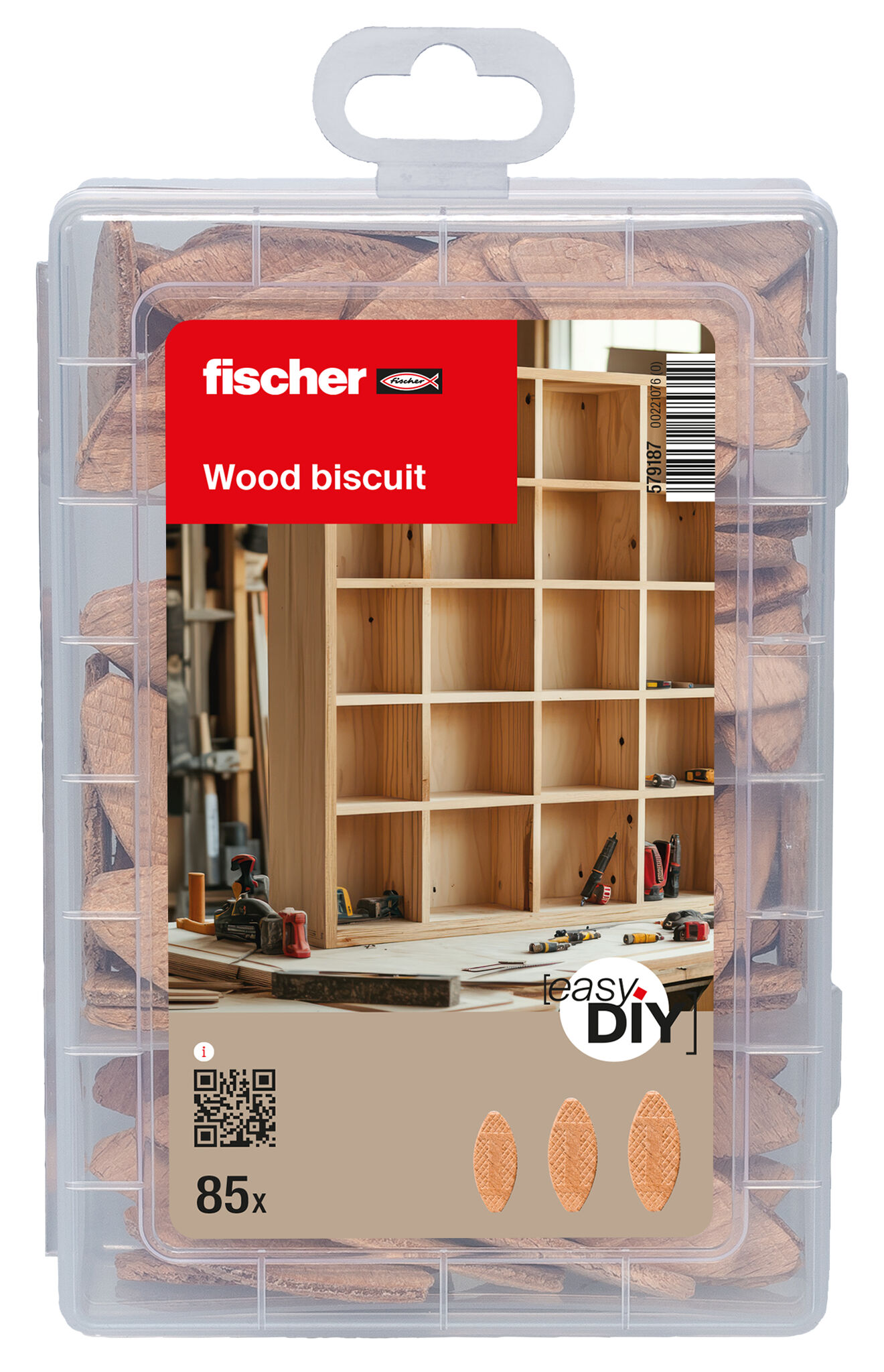 Packaging: "fischer EasyDIY Box Wood biscuit (85)"