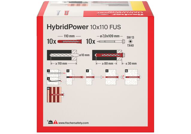 Packaging: "fischer HybridPower 10 x 110 FUS (10)"