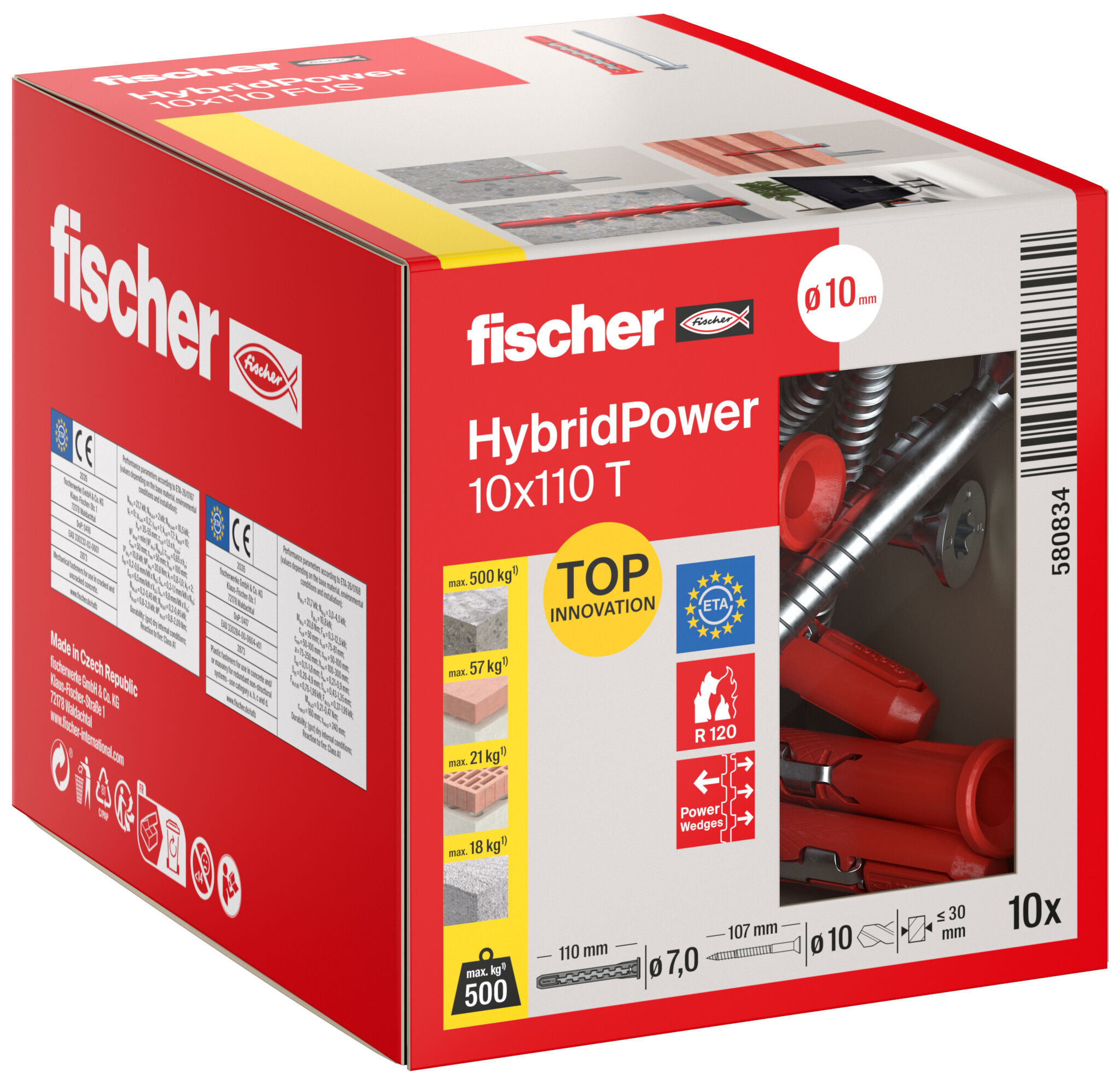 Packaging: "fischer HybridPower 10 x 110 T (10)"