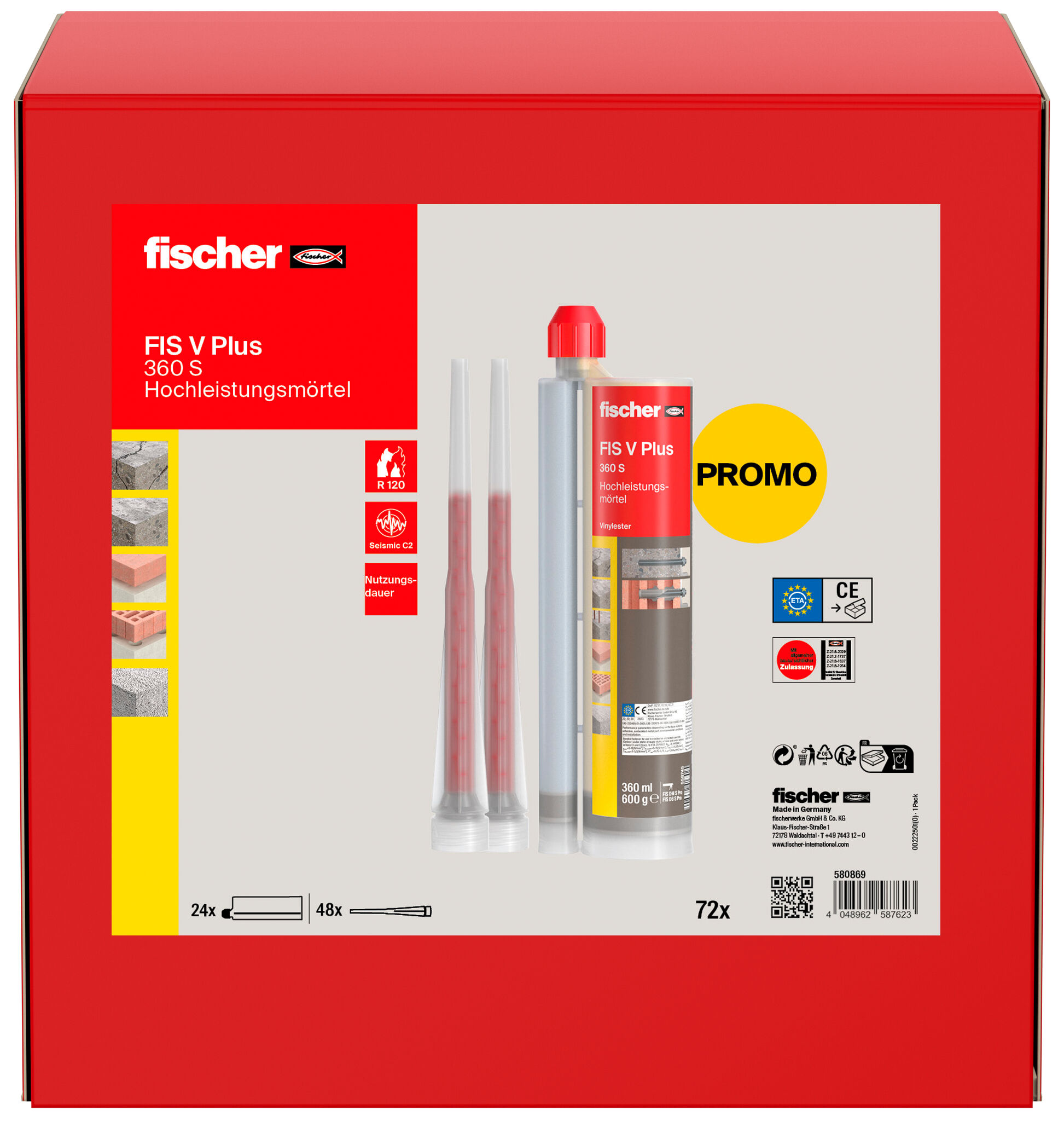 Verpackung: "fischer Hochleistungsmörtel FIS V Plus 360 S UMK"