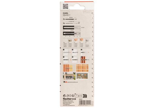 Packaging: "fischer Frame fixing SXRL 10 x 100 T zinc-plated steel"