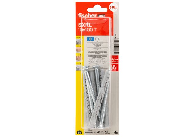Packaging: "fischer Frame fixing SXRL 10 x 100 T zinc-plated steel"