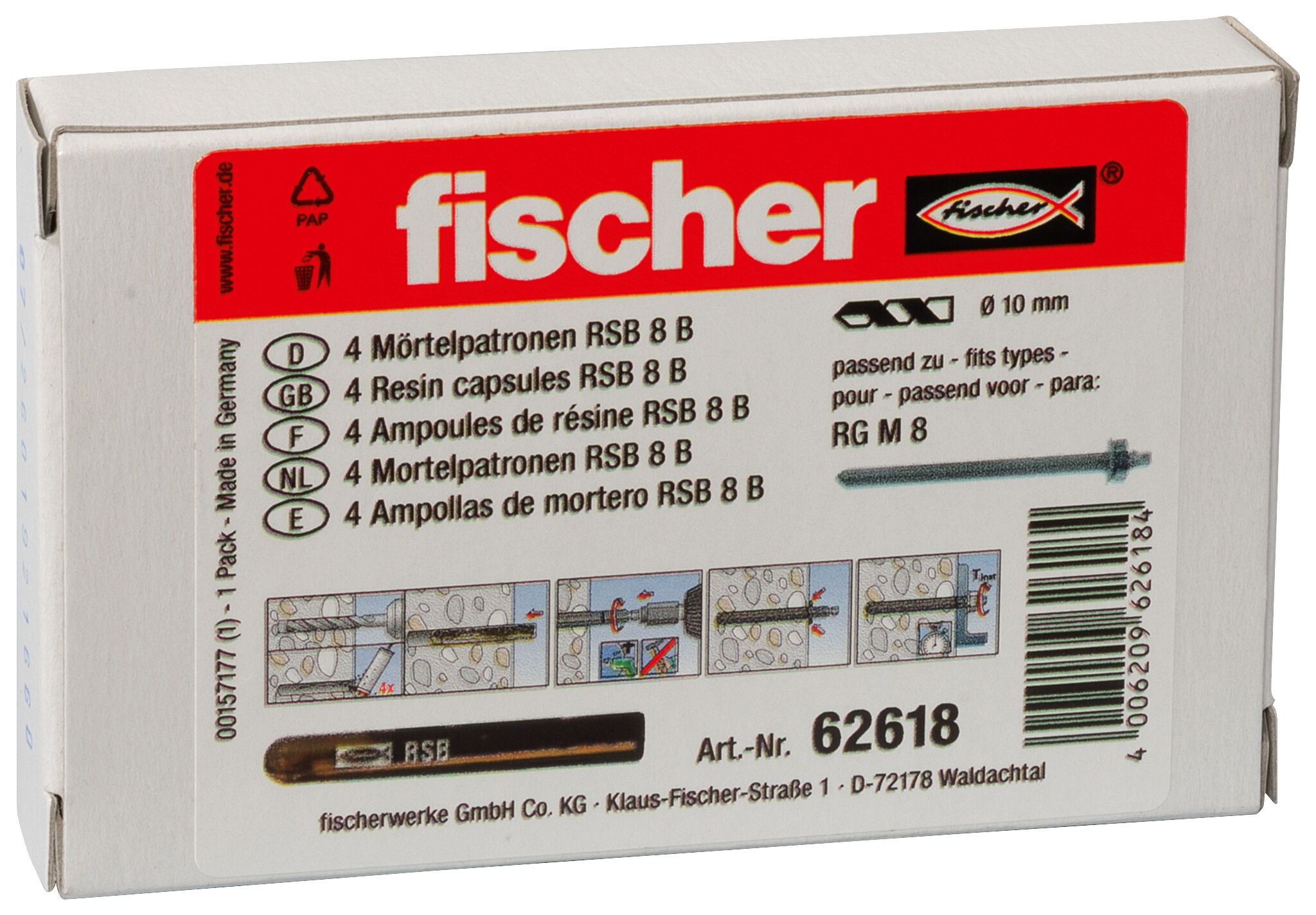 Packaging: "fischer Chemische capsule RSB 8 B"