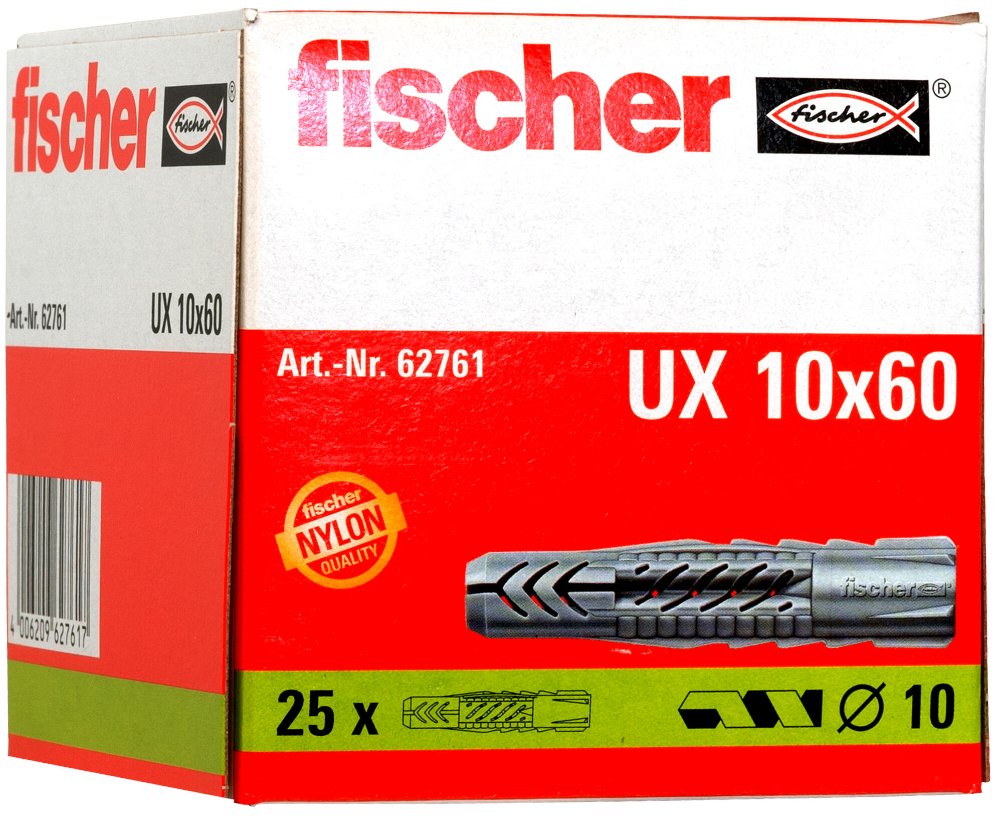 Packaging: "fischer Universal plug UX 10 x 60 in carton"
